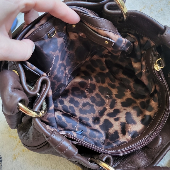 b. Makowsky leather shoulder bag brown - Picture 5 of 9